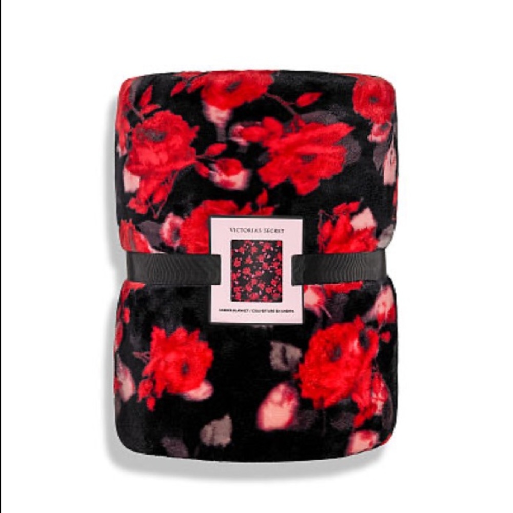 Victoria’s Secret bold floral sherpa blanket